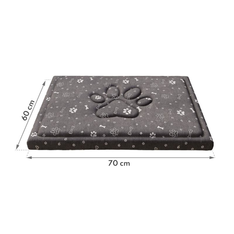 Legowisko FDM wzór srebrne łapki 70x60 cm wodoodporne z wypełnieniem z pianki i owaty 1 szt.