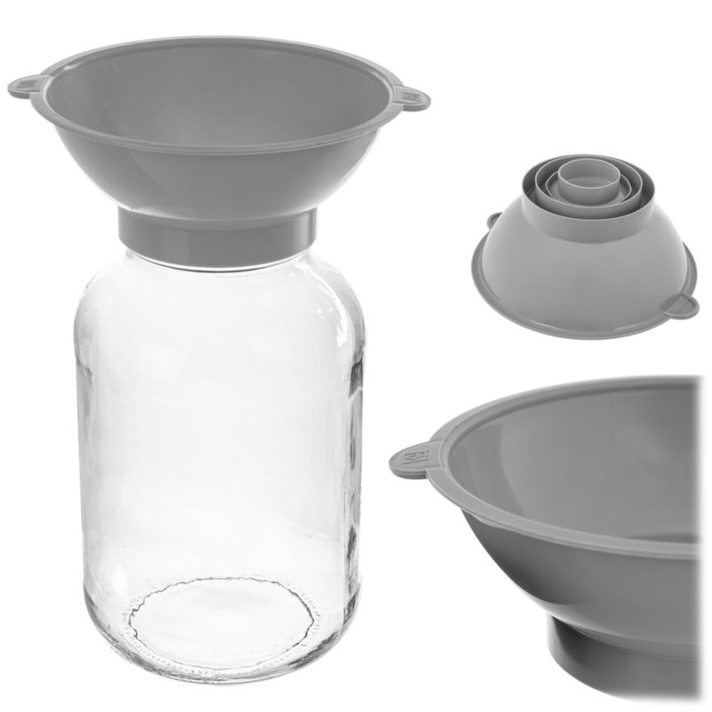 Lejek KADAX Plastikowy Kuchenny Do Słoików Szary 17 cm 1 szt. 1szt.