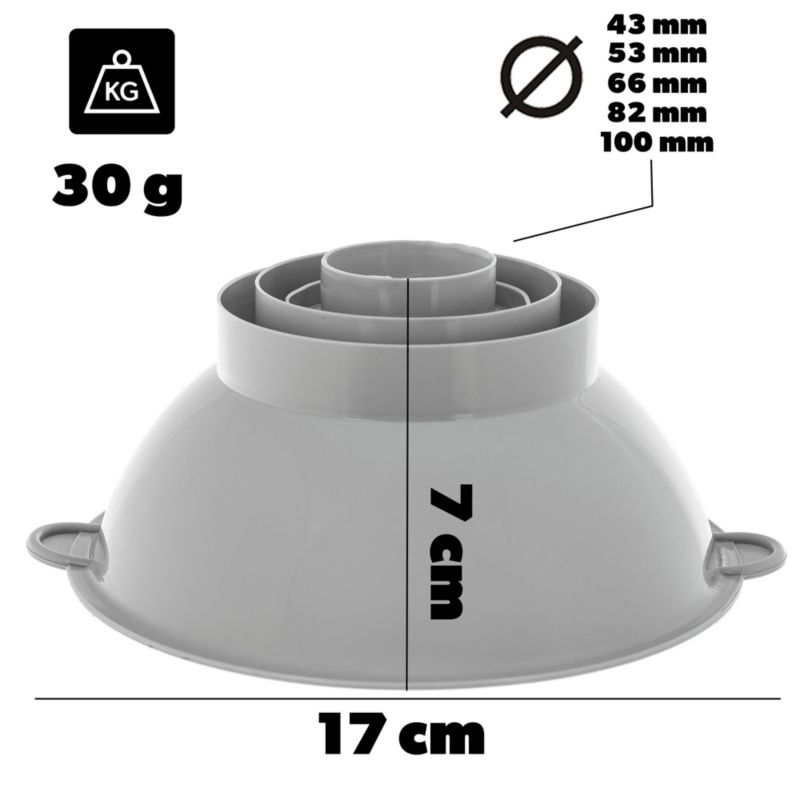 Lejek KADAX Plastikowy Kuchenny Do Słoików Szary 17 cm 1 szt. 1szt.