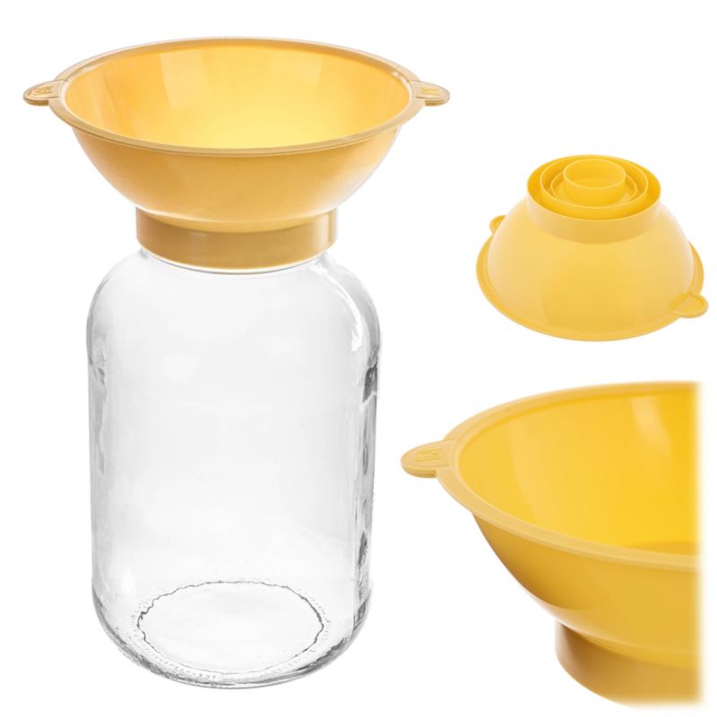 Lejek KADAX Plastikowy Kuchenny Do Słoików Żółty 17cm 1szt.