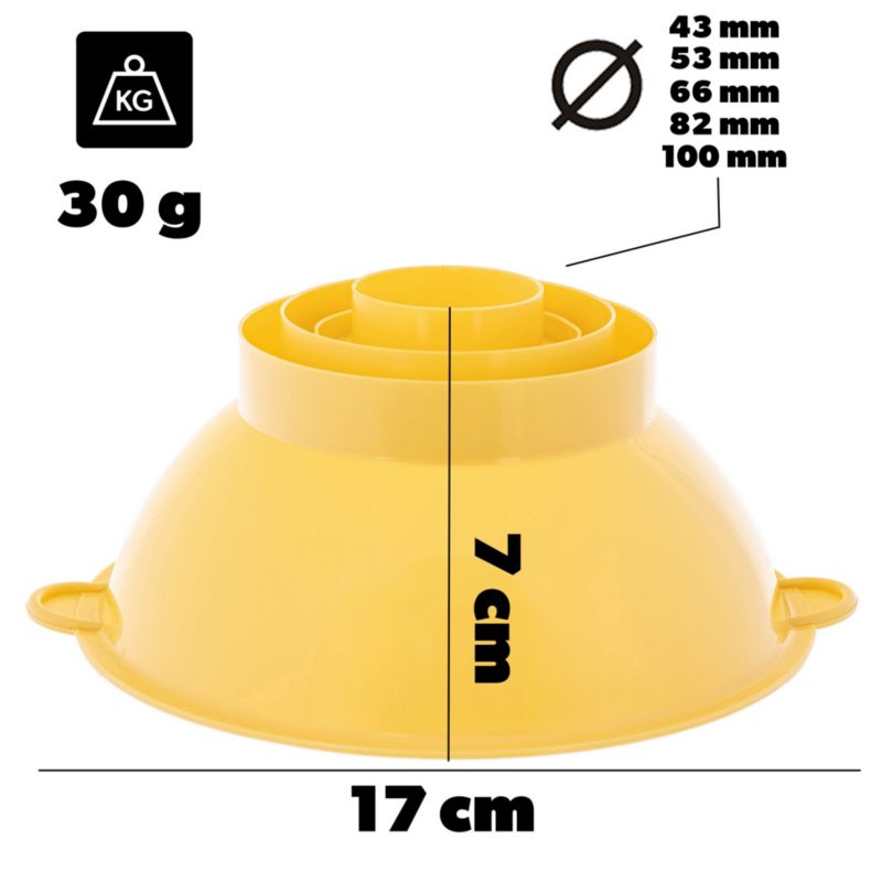 Lejek KADAX Plastikowy Kuchenny Do Słoików Żółty 17cm 1szt.