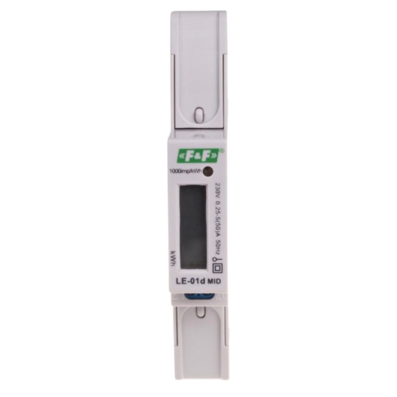 Licznik Energii F&F LE-01D Jednofazowy 5 45 A 230 V LCD Na Szynę DIN 1 Szt.