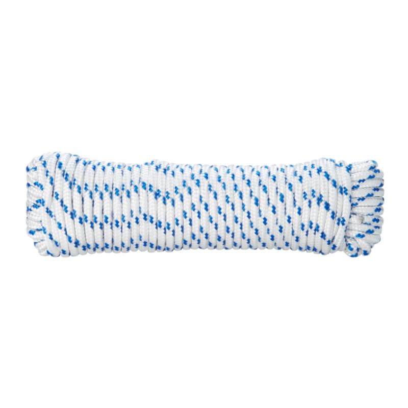 Lina pleciona polipropylenowa Diall 6 mm x 20 m biało-niebieska