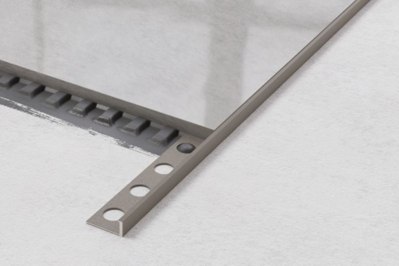 Listwa aluminiowa licowa AIL wykończeniowa Lambro szara matowa do płytek 1cm x 270cm 1 szt.