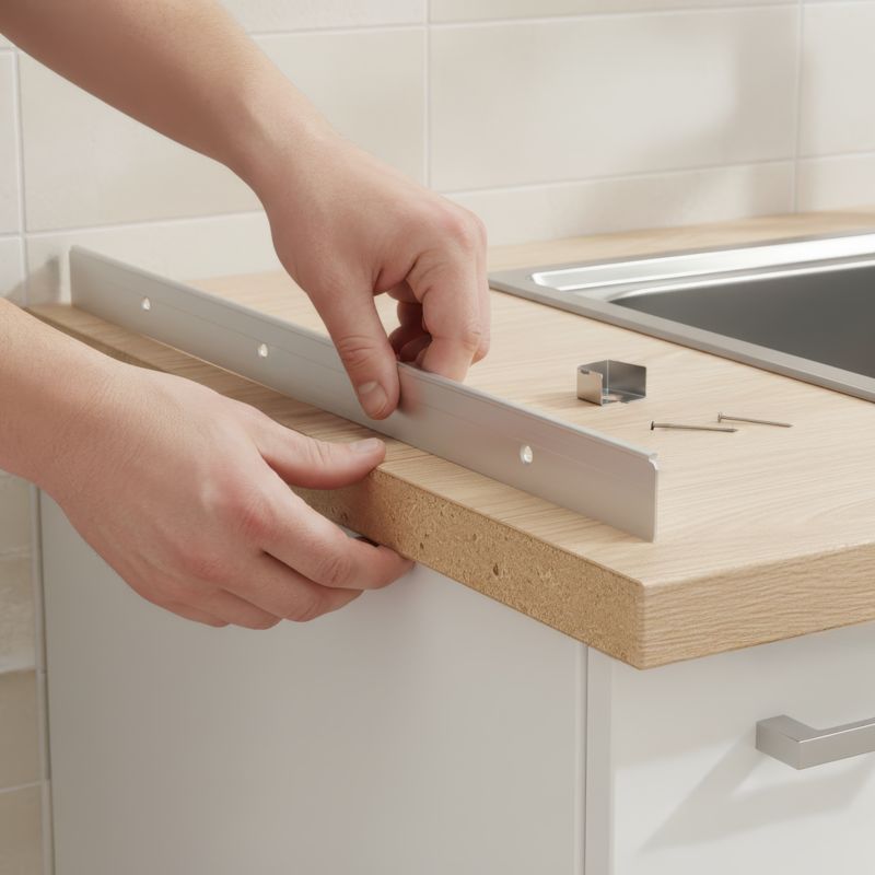 Listwa boczna do blatów GoodHome 28 mm R6 stal
