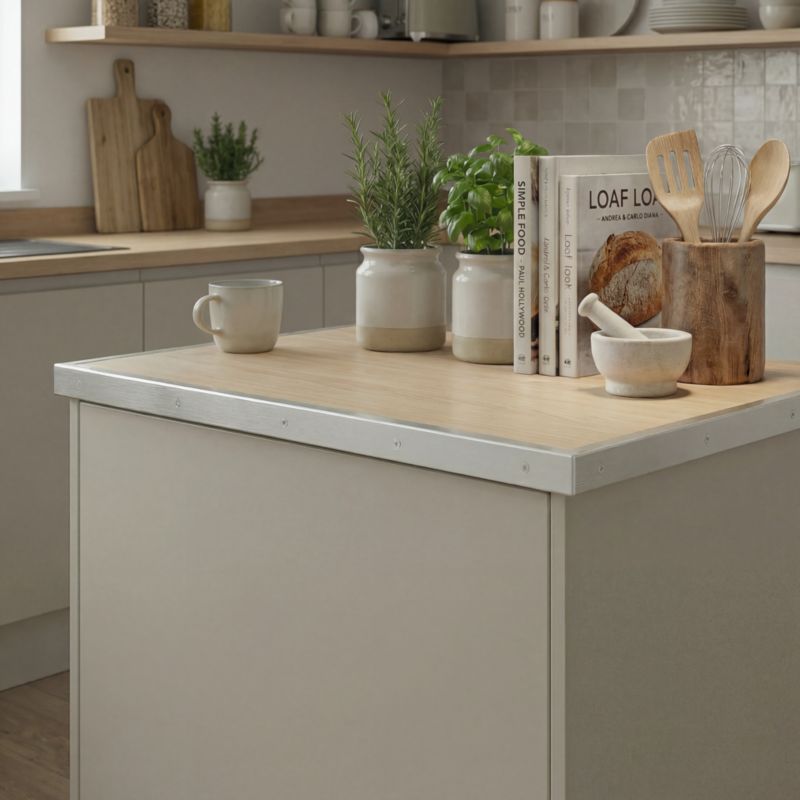 Listwa boczna do blatów GoodHome Nantua 38 mm R3 stal
