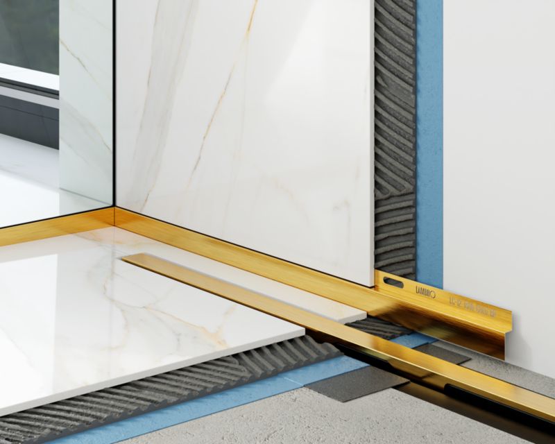 Listwa brodzikowa czołowa Lambro złoty mat 130 cm 1 szt.
