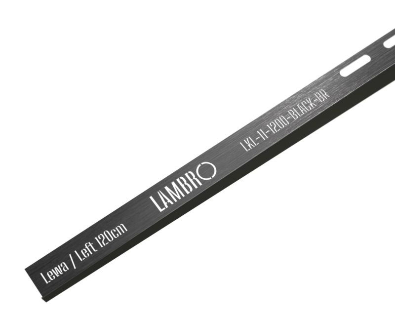 Listwa brodzikowa krawędziowa spadkowa Lambro czarny mat 120 cm lewa 1 szt.