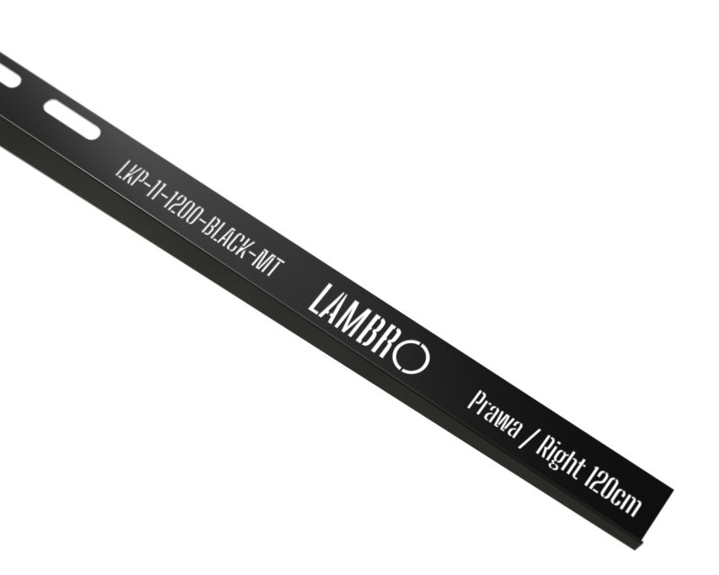 Listwa brodzikowa krawędziowa spadkowa Lambro czarny mat 120 cm prawa 1 szt.