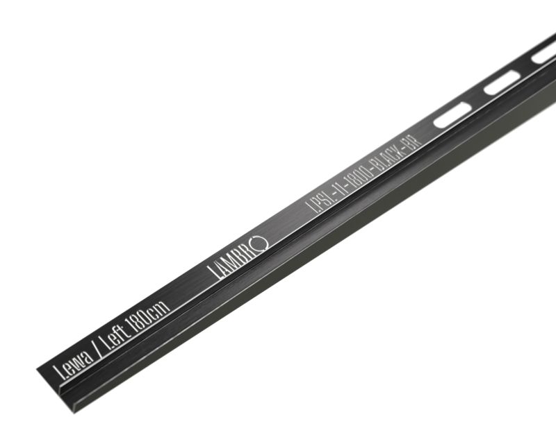 Listwa brodzikowa podłogowa spadkowa do szkła lewa LPS Lambro czarny mat 180cm 1 szt.