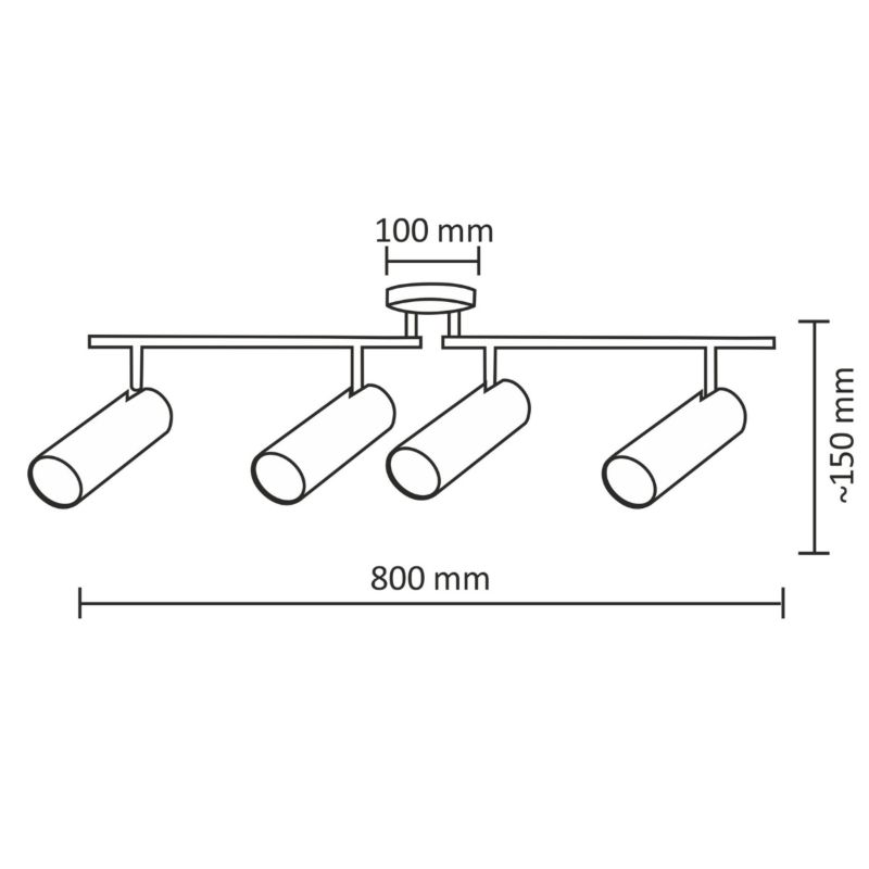 Listwa ścienno-sufitowa Sanico Goldlux GAVI 4 LED czarna 3000K IP20 - 1 szt.