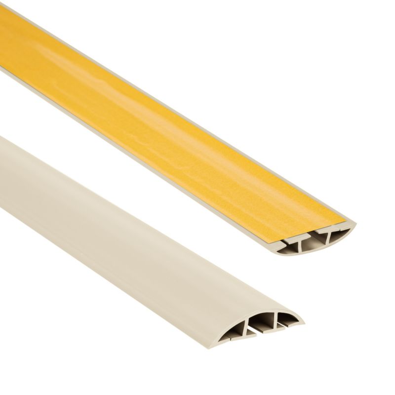 Listwa kablowa maskująca PCV 10x40mm, QUEST, półokrągła, samoprzylepna maskownica kabli, beż, 2m