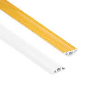 Listwa kablowa maskująca PCV 10x40mm, QUEST, półokrągła, samoprzylepna maskownica kabli, biały, 2m