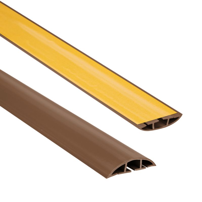 Listwa kablowa maskująca PCV 10x40mm, QUEST, półokrągła, samoprzylepna maskownica kabli, brąz, 2m