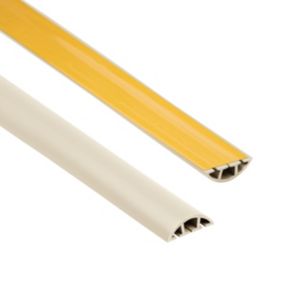 Listwa kablowa maskująca PCV 10x60mm, QUEST, półokrągła, samoprzylepna maskownica kabli, beż, 2m