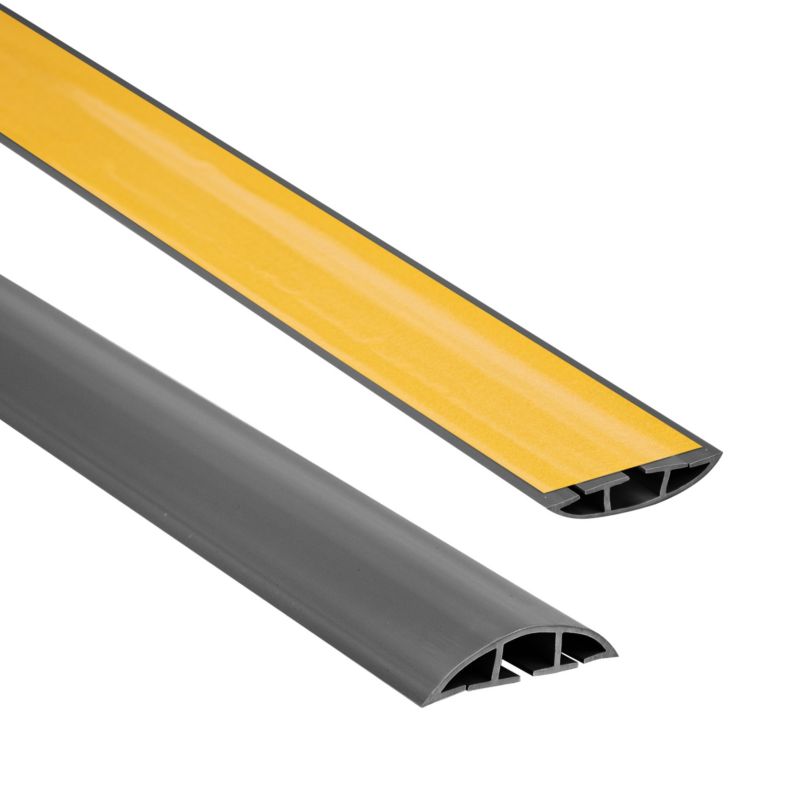 Listwa kablowa maskująca PCV 10x60mm, QUEST, półokrągła, samoprzylepna maskownica kabli, ciemnoszary, 2m