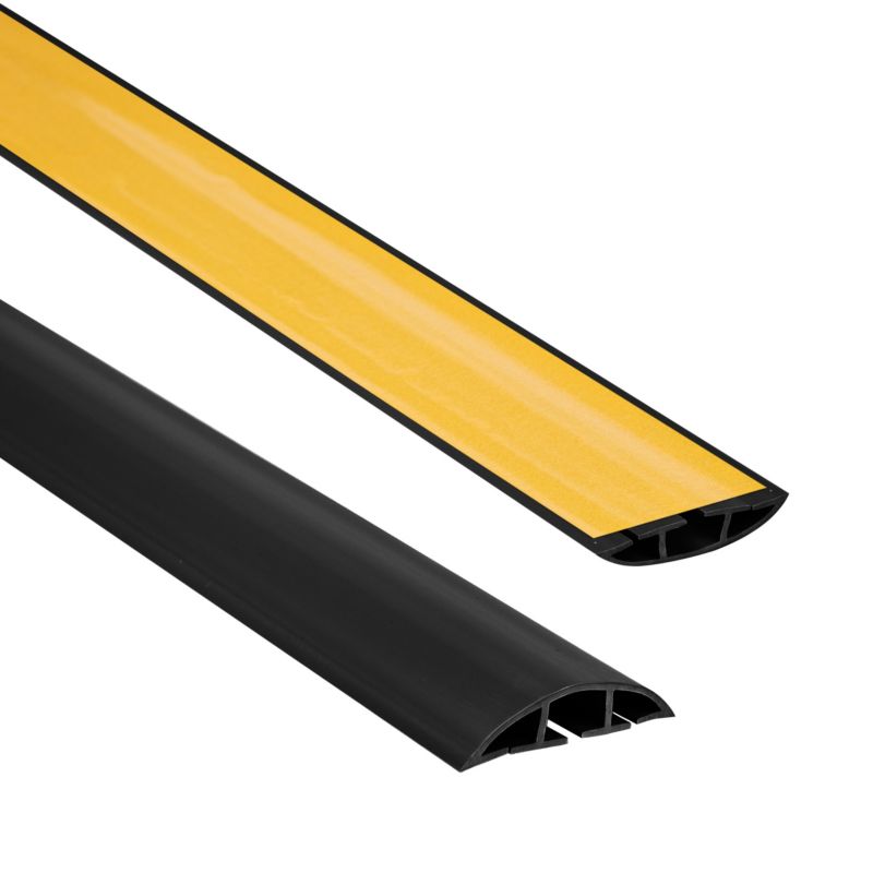 Listwa kablowa maskująca PCV 10x60mm, QUEST, półokrągła, samoprzylepna maskownica kabli, czarny, 2m