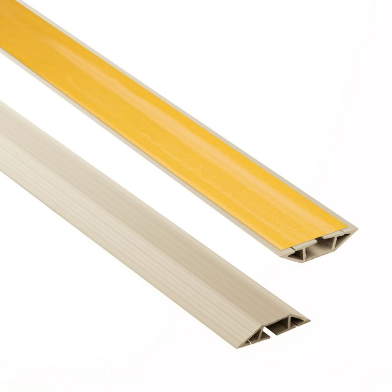 Listwa kablowa maskująca PCV 10x60mm, QUEST, trapezowa, samoprzylepna maskownica kabli, beż, 2m