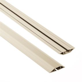 Listwa kablowa maskująca PCV 10x80mm, QUEST, trapezowa, maskownica kabli, beż, 2m