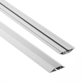 Listwa kablowa maskująca PCV 10x80mm, QUEST, trapezowa, maskownica kabli, szary, 2m