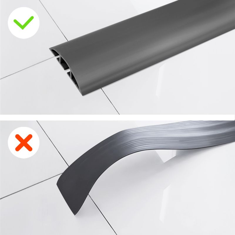 Listwa kablowa maskująca samoprzylepna PCV 40 mm QUEST, maskownica kabli, 3 kanały, półokrągła - 200 cm, biały, 1 szt.