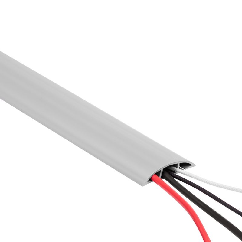Listwa kablowa maskująca samoprzylepna PCV 40 mm QUEST, maskownica kabli, 3 kanały, półokrągła - 200 cm, szary, 1 szt.