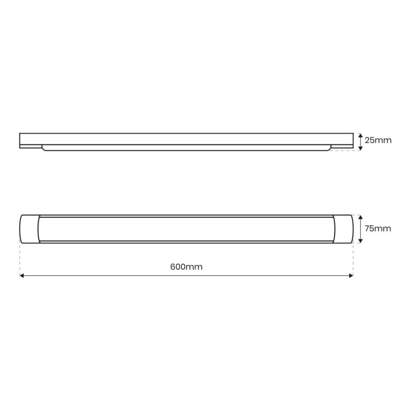 Listwa LED Eko-Light Batten 18 W 60 cm 4000 K czarna