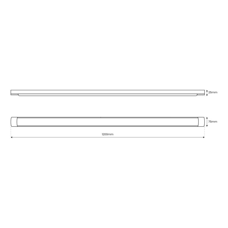 Listwa LED Eko-Light Batten 36 W 120 cm 4000 K czarna