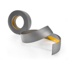 Listwa maskująca PCV 30x30mm, QUEST do drzwi i okien, płaskownik wykończeniowy PCV ozdobny, srebrny, 5m