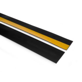 Listwa maskująca PCV 50x50mm, QUEST do drzwi i okien, płaskownik wykończeniowy PCV ozdobny, czarny, 5m