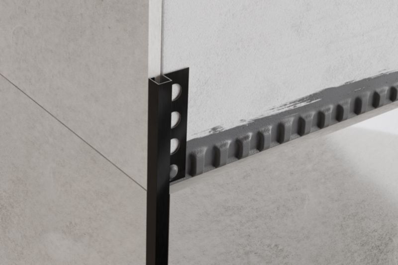 Listwa narożna glazurnicza Qs Lambro czarny mat 1cm x 270cm 1 szt.