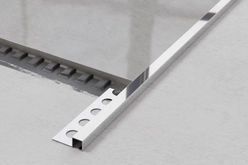 Listwa narożna glazurnicza Qs Lambro srebrny połysk 1cm x 270cm 1 szt.
