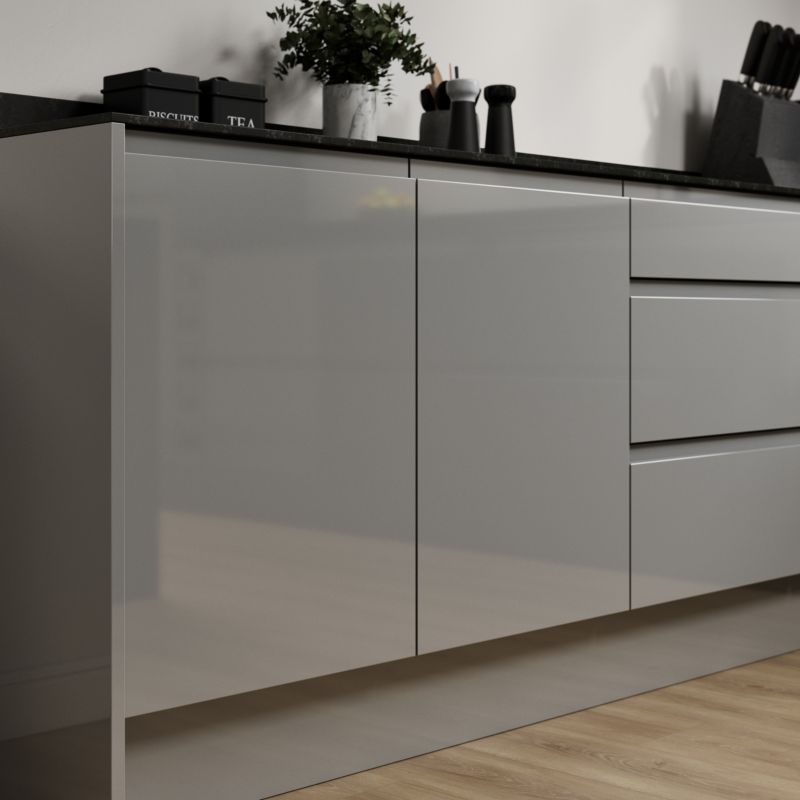 Listwa narożna do szafki wiszącej GoodHome Garcinia 91 x 6 cm antracyt połysk