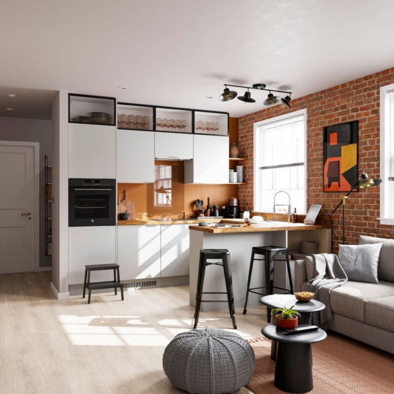 Listwa narożna kątowa do szafki wiszącej wysokiej GoodHome Stevia 2 x 89,5 cm szary mat