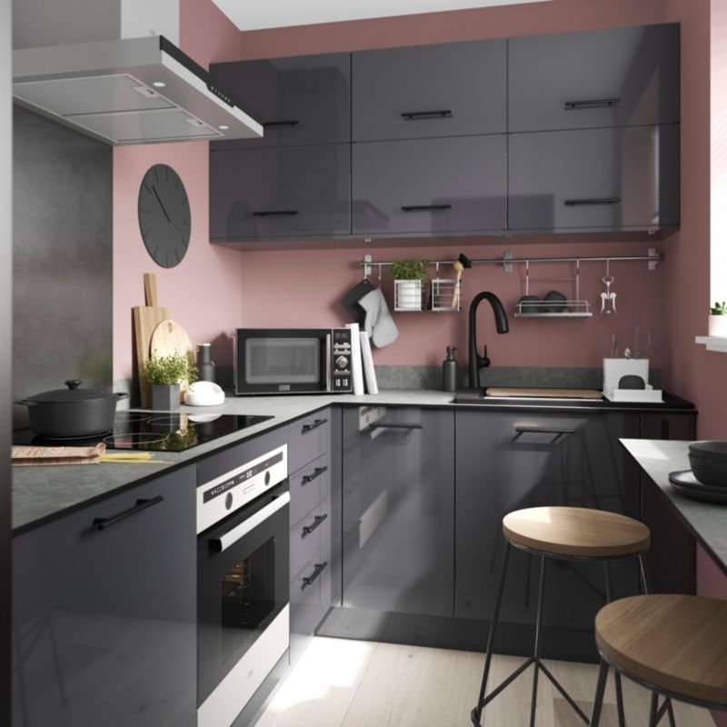 Listwa narożna kątowa GoodHome Stevia / Garcinia 2 x 71,5 cm antracyt połysk