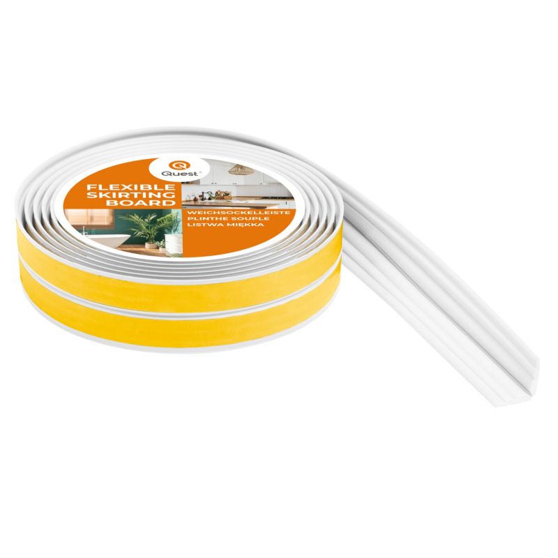 Listwa ochronna PCV 40 mm QUEST, Do krawędzi i narożników, samoprzylepna, 5 m, biały, 1 szt.