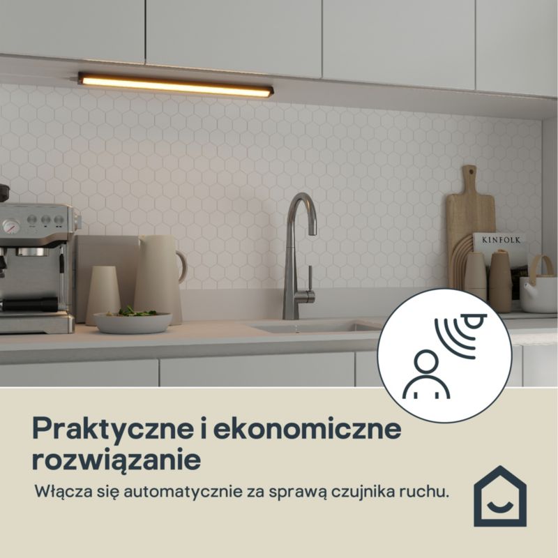 Listwa podszafkowa LED GoodHome Idonie 760 lm czarny