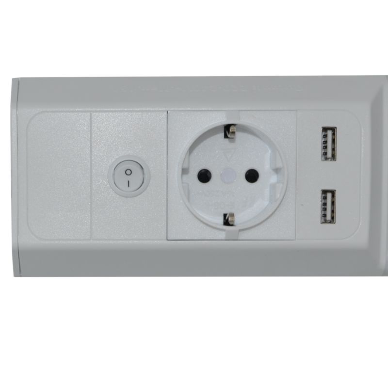 Listwa podszafkowa Mokoli z USB i gniazdem 230V