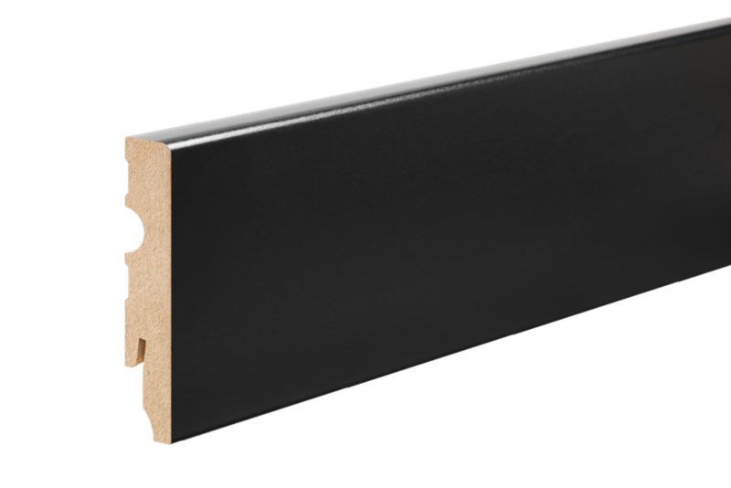 Listwa przypodłogowa Cezar Czarny RAL9005 półmat 2200x80x13mm MDF 1 szt.