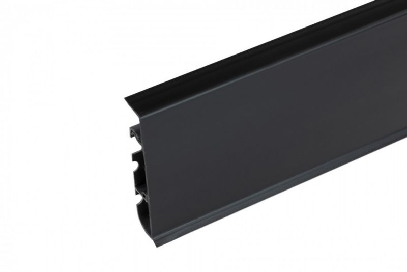 Listwa przypodłogowa Cezar Hi Line Prestige Czarny mat 22x75x2500mm PVC 1 szt.