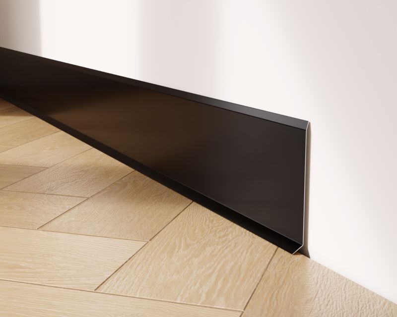 Listwa przypodłogowa F Lambro cokół stalowy czarny mat RAL 9005 10cm x 270cm 1 szt.