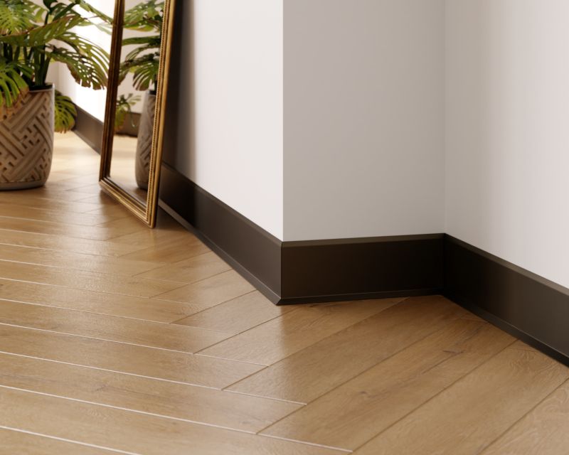 Listwa przypodłogowa F Lambro cokół stalowy czarny mat RAL 9005 10cm x 270cm 1 szt.