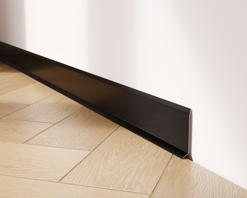 Listwa przypodłogowa F Lambro cokół stalowy czarny mat RAL 9005 6cm x 270cm 1 szt.