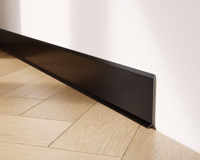 Listwa przypodłogowa F Lambro cokół stalowy czarny mat RAL 9005 8cm x 270cm 1 szt.