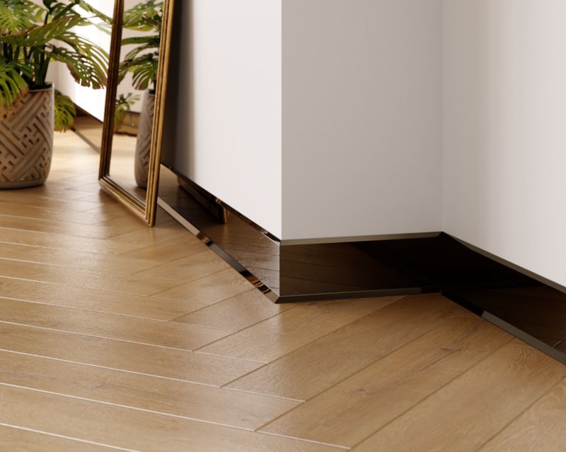 Listwa przypodłogowa F Lambro cokół stalowy czarny połysk 10cm x 270cm 1 szt.