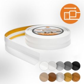 Listwa przypodłogowa PCV 32x23mm, QUEST, samoprzylepna elastyczna, miękka listwa podłogowa, cokołowa, biały, 10m