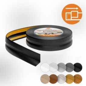 Listwa przypodłogowa PCV 32x23mm, QUEST, samoprzylepna elastyczna, miękka listwa podłogowa, cokołowa, czarny, 20m