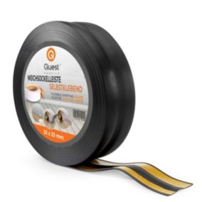 Listwa przypodłogowa PCV 32x23mm, QUEST, samoprzylepna elastyczna, miękka listwa podłogowa, cokołowa, czarny, 25m