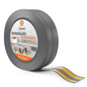 Listwa przypodłogowa PCV 32x23mm, QUEST, samoprzylepna elastyczna, miękka listwa podłogowa, cokołowa, grafit, 15m