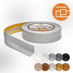 Listwa przypodłogowa PCV 32x23mm, QUEST, samoprzylepna elastyczna, miękka listwa podłogowa, cokołowa, szary, 25m